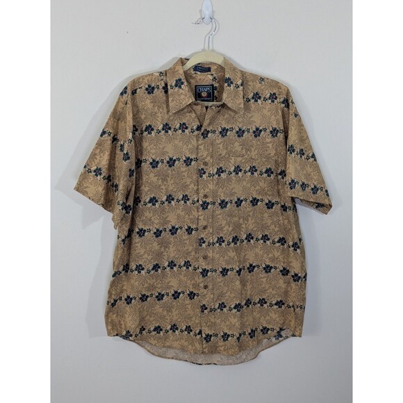 Lot 2 Chaps Ralph Lauren Men's Sz L Southwestern Hawaiian Short Sleeve Shirt VTG - Picture 2 of 16